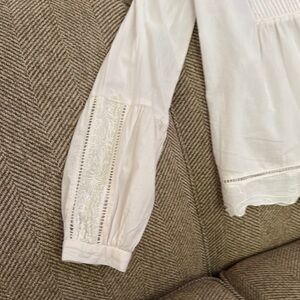 DownEast Cream Lace Detail Top